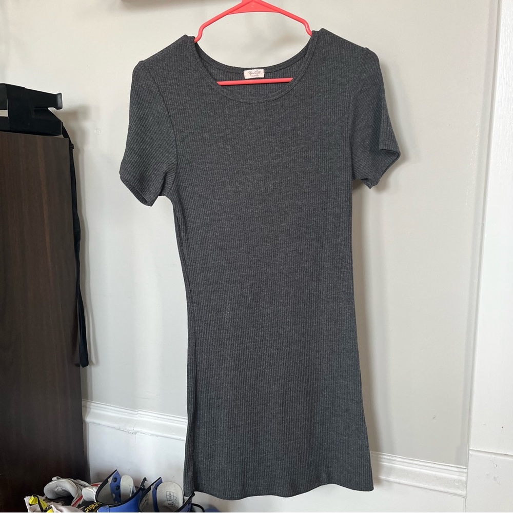 John Galt Cotton Ribbed Tee Shirt Bodycon Mini Dress